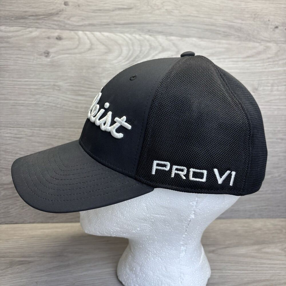 Titleist Pro V1 FJ Tour Performance Golf Hat Cap Black Stretch Fit M/L - Picture 3 of 7